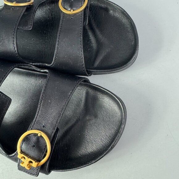 Tory Burch Black Leather Slides Size 9.5 - Picture 12 of 14
